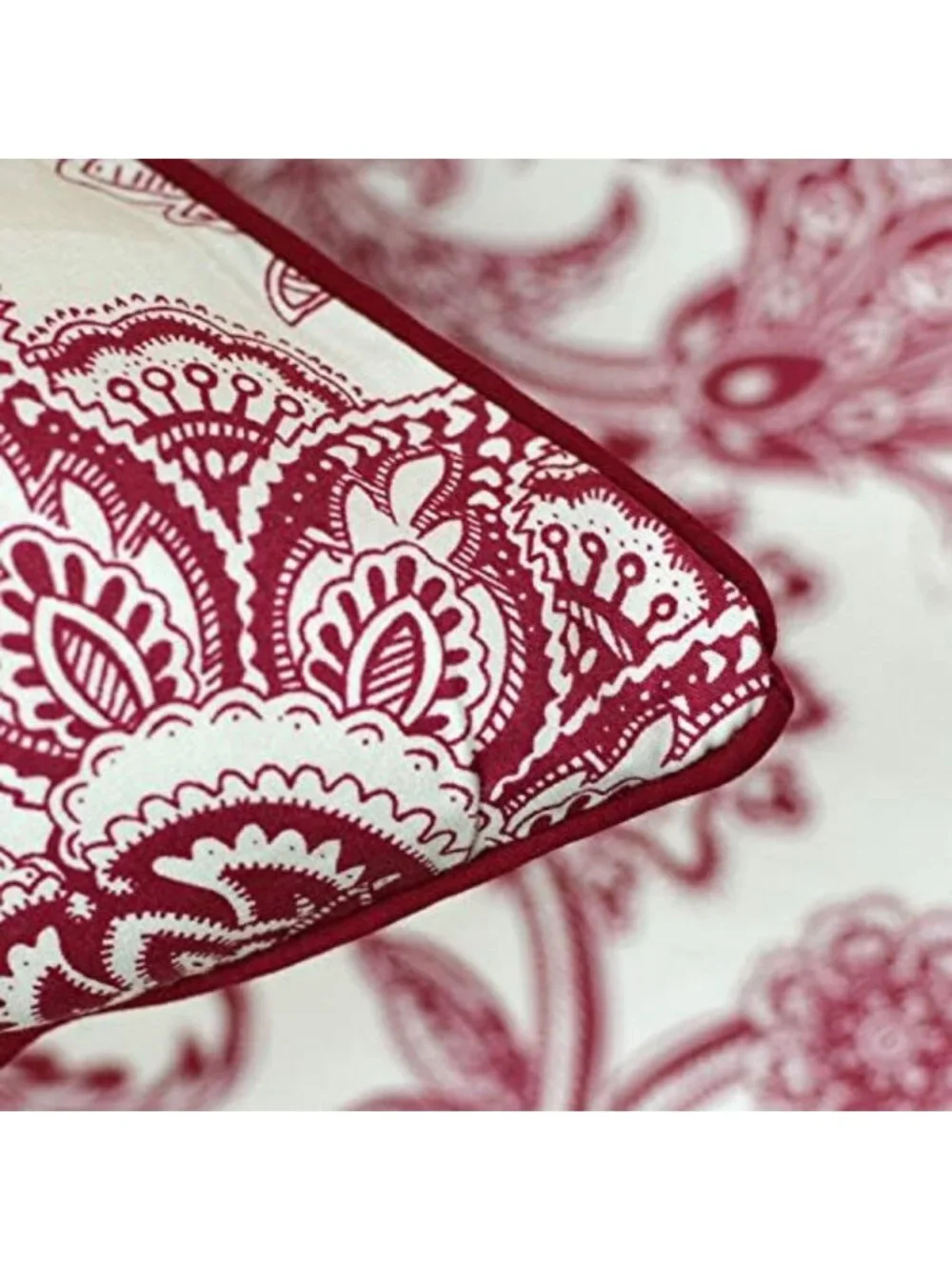 Elegant Red Floral Bedding Set | 800 Thread Count Egyptian Cotton | King Size